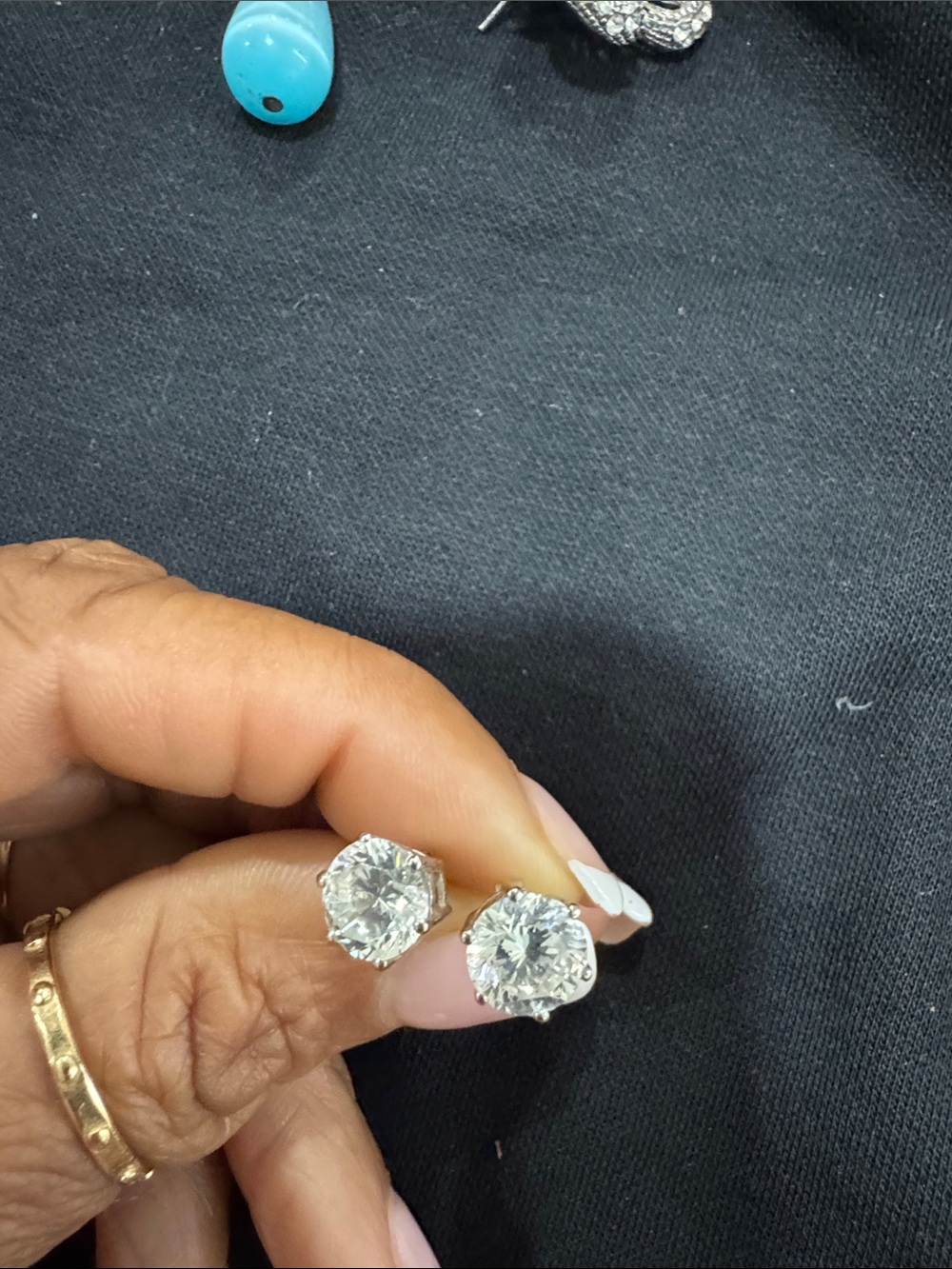 Classic Round-Cut Clear Crystal Stud Earrings - Women's Jewelry